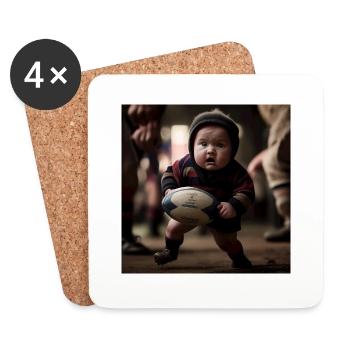 Baby rugby - Coasters (set of 4) - white - Front