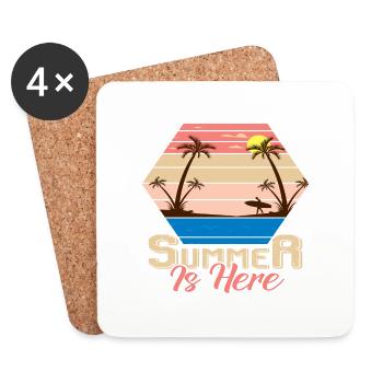 Summer is here - Coasters (set of 4) - white - Front
