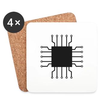 Circuit Geek Circuit informatique - Dessous de verre (lot de 4) - blanc - Devant