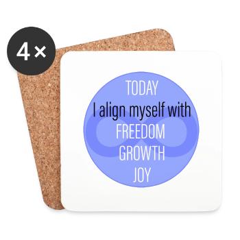 Positive Affirmation - Today I align myself ... - Coasters (set of 4) - white - Front