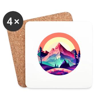 Mountain hiking Hiking Mountains Hiking Mountain hikers - Coasters (set of 4) - white - Front