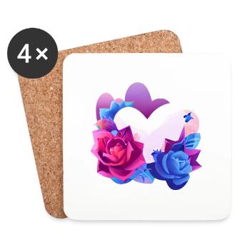 Saint-Valentin Fête des mères Mariage de fiançailles amoureuses - Dessous de verre (lot de 4) - blanc - Devant