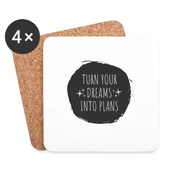Transformez vos rêves en plans - Dessous de verre (lot de 4) - blanc - Devant