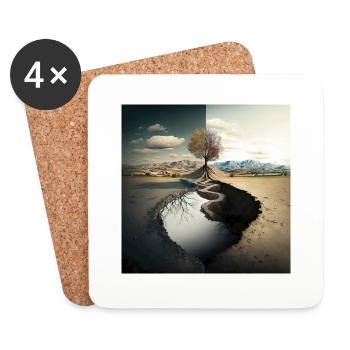 Paysage du monde n°4 - Dessous de verre (lot de 4) - blanc - Devant