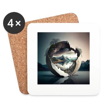 Landscape of the World n°7 - Coasters (set of 4) - white - Front