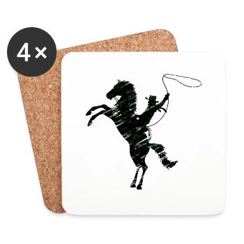 Cowboy Lustiger Cowboyhut Wild Western Country - Untersetzer (4er-Set) - Weiß - Vorne