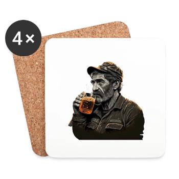 Underground mining Beer drinkers - Coasters (set of 4) - white - Front