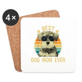 Best Dog Mom Ever - Coasters (set of 4) - white - Front