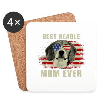 Best Beagle Mom Ever - Coasters (set of 4) - white - Front