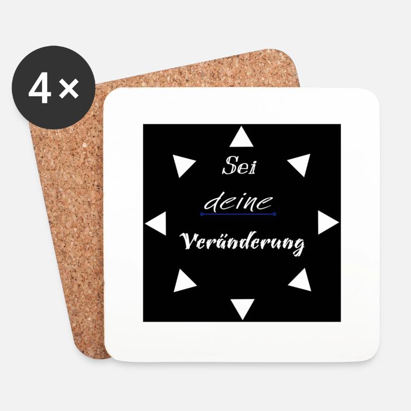 Veränderung - Untersetzer (4er-Set) - Weiß
