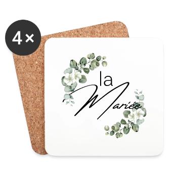 La mariée fleurs vertes - Dessous de verre (lot de 4) - blanc - Devant