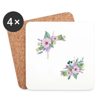 La mariée floral - Dessous de verre (lot de 4) - blanc - Devant