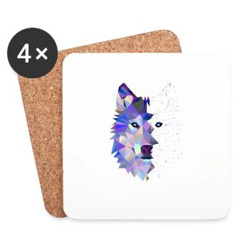 WolveshaedLogo3 - Dessous de verre (lot de 4) - blanc - Devant