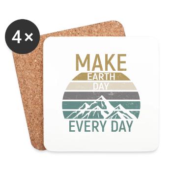 Make Earth Day every Day - Untersetzer (4er-Set) - Weiß - Vorne