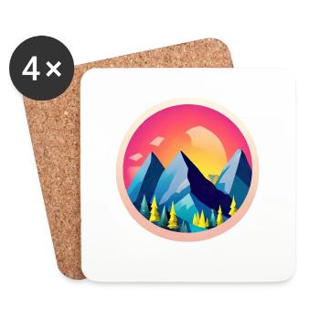 Mountains Hiking Mountain hikers Hiking Mountain hiking - Coasters (set of 4) - white - Front