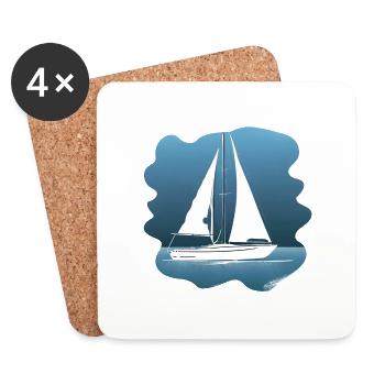 Segeln Segelschiff Segler Segelsport Segelboot - Untersetzer (4er-Set) - Weiß - Vorne