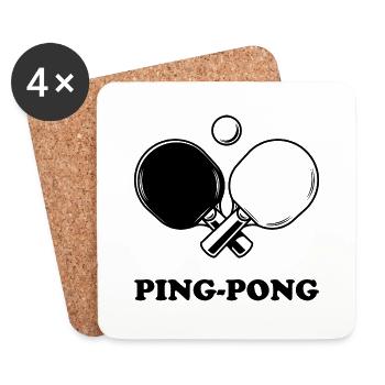 Ping Pong - Dessous de verre (lot de 4) - blanc - Devant