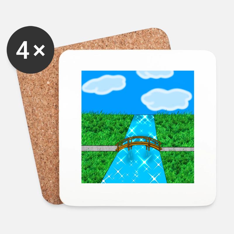 Fluss der Natur - Untersetzer (4er-Set) - Weiß