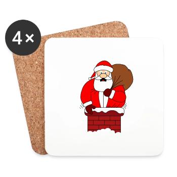 Fat Santa - Coasters (set of 4) - white - Front