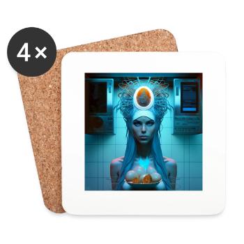 FEMME OUFS DE PÂQUES - Dessous de verre (lot de 4) - blanc - Devant