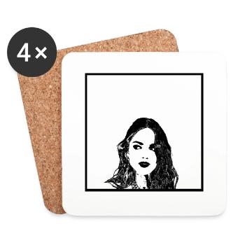 Portrait of a woman 40 - Coasters (set of 4) - white - Front
