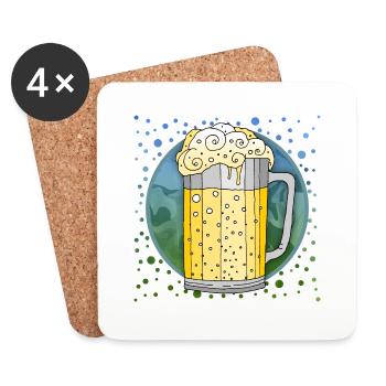 Becher - Untersetzer (4er-Set) - Weiß - Vorne
