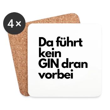 Da führt kein GIN dran vorbei orginal by Kolb MNFK - Untersetzer (4er-Set) - Weiß - Vorne