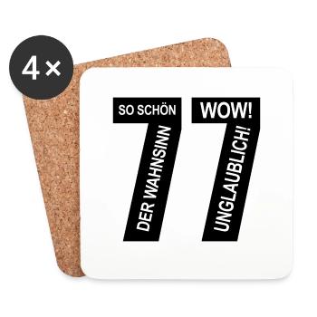 77. Geburtstag Wow Fabelhaft Lustiges M - Untersetzer (4er-Set) - Weiß - Vorne