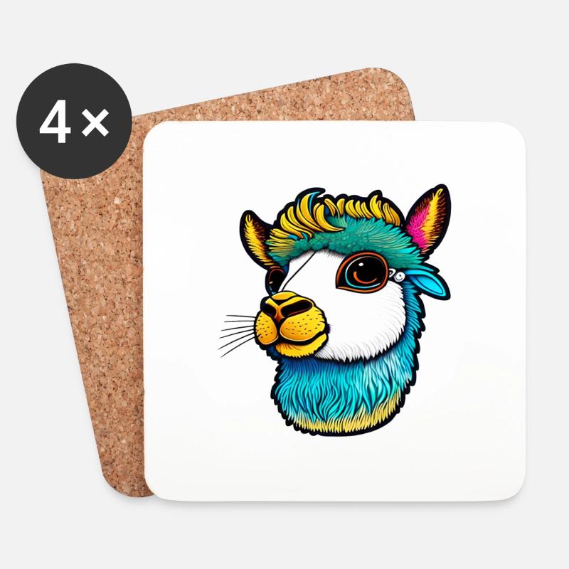 cute lama - Untersetzer (4er-Set) - Weiß