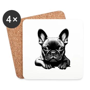 dogs dog owner bulldog dog owner dog - Coasters (set of 4) - white - Front