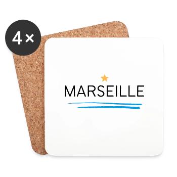 Fier d'être Marseillais - Dessous de verre (lot de 4) - blanc - Devant