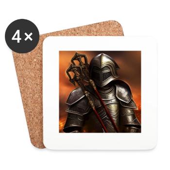 Guerriers de l’élément feu - Dessous de verre (lot de 4) - blanc - Devant
