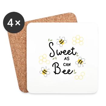 Sweet as can Bee - Untersetzer (4er-Set) - Weiß - Vorne