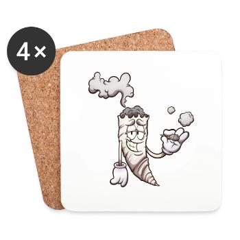 Funny Cartoon Joint - Coasters (set of 4) - white - Front