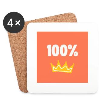 100% KING - Dessous de verre (lot de 4) - blanc - Devant