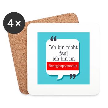 Ich bin nicht faul ich bin im Energiesparmodus - Untersetzer (4er-Set) - Weiß - Vorne