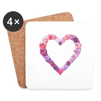 Valentinstag Liebe Verlobung Muttertag Hochzeit - Untersetzer (4er-Set) - Weiß - Vorne