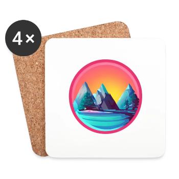 Mountain hikers Hiking Mountains Hiking Mountain hiking - Coasters (set of 4) - white - Front