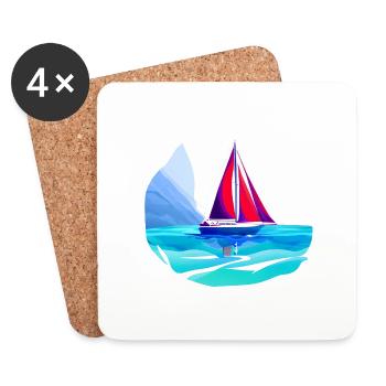 Sailing Sailboat Sailing Ship Sailing Sports - Coasters (set of 4) - white - Front