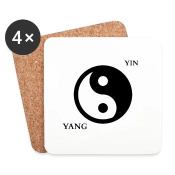 Yin and Yang Symbol - Coasters (set of 4) - white - Front