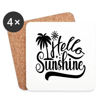 Hello Sunshine - Untersetzer (4er-Set) - Weiß - Vorne