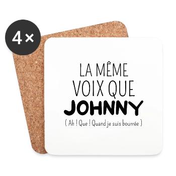 Même voix que Johnny - Dessous de verre (lot de 4) - blanc - Devant