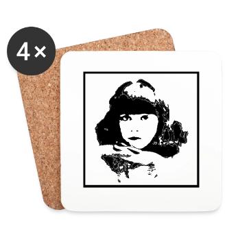 Woman Portrait 46 Maria Gaetana Agnesi - Coasters (set of 4) - white - Front