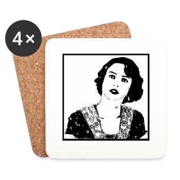 Portrait de femme 55 Calpurnia - Dessous de verre (lot de 4) - blanc - Devant