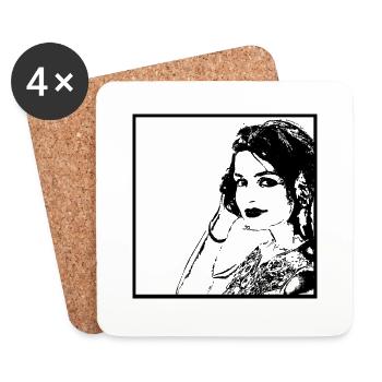 Frau Portrait 49 Shakuntala Devi - Untersetzer (4er-Set) - Weiß - Vorne