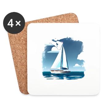 Sailing Sailing Sailing Sailing Sport Sailors - Coasters (set of 4) - white - Front