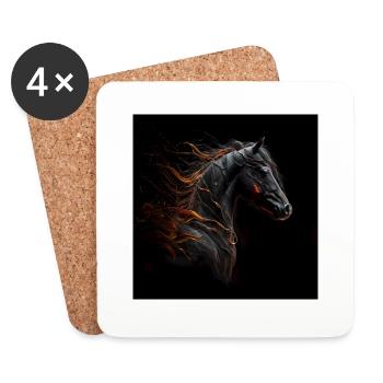 Fiery horse n°16 - Coasters (set of 4) - white - Front