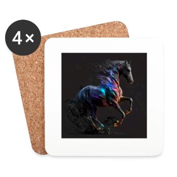 Fiery horse n°14 - Coasters (set of 4) - white - Front
