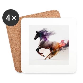 Fiery horse n°11 - Coasters (set of 4) - white - Front