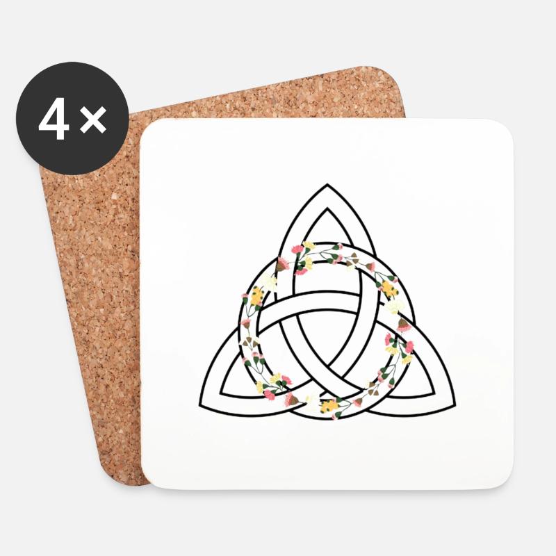 Keltisches Symbol - Triquetra / Triquette oder Triquel. - Untersetzer (4er-Set) - Weiß